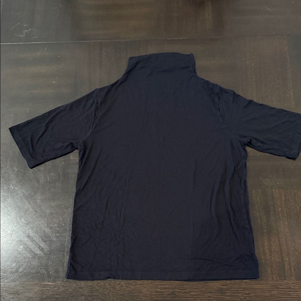 Modern Citizen Stretch Black Moc Neck Short Sleeve Tee